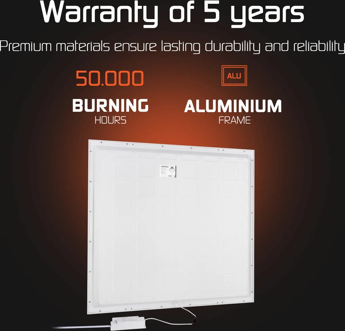 Ledvion LED Paneel 62x62 36W 4000K - afbeelding 3 van 6