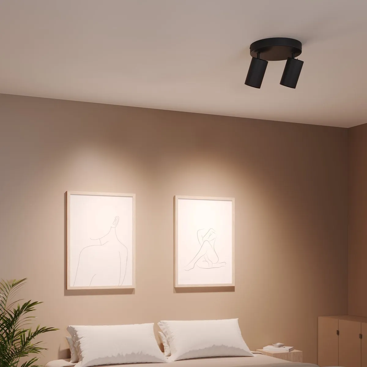Ledvion LED Plafondspot 2-lichts GU10 - Zwart