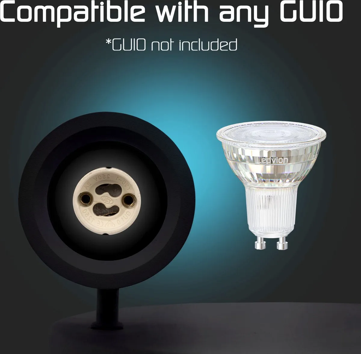 Ledvion LED Plafondspot 2-lichts GU10 - Zwart