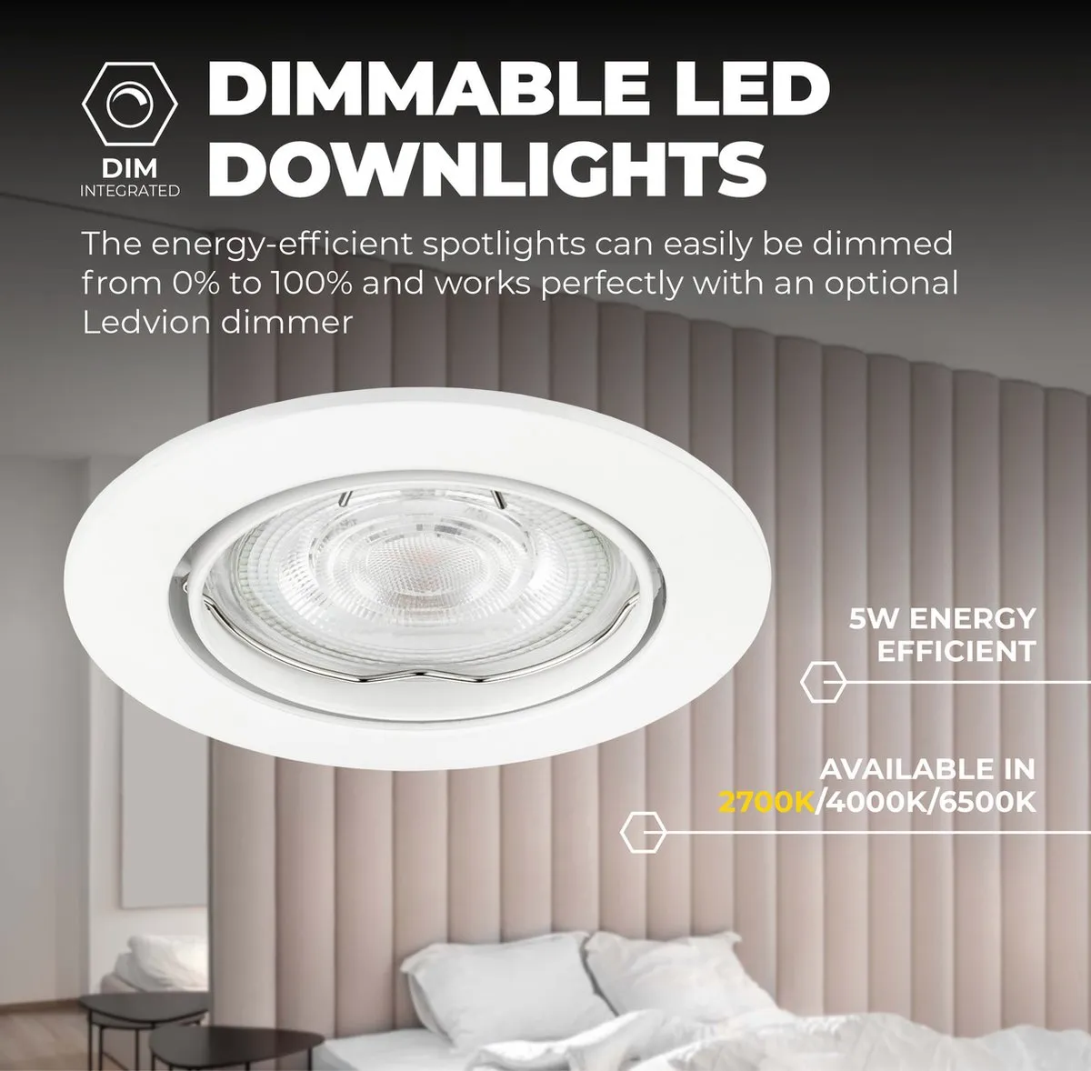 Ledvion 3X Inbouwspot Amsterdam RVS - 3W 2700K Ø82mm