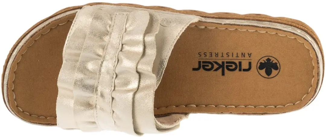Rieker Slides V8763-60 - Slippers - Maat 36 - Beige