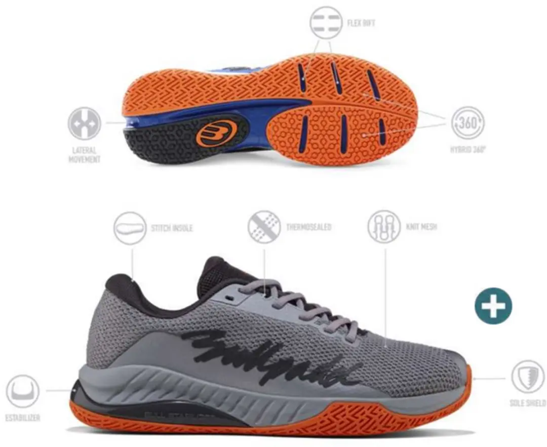 Bullpadel Ionic 26i Heren Padelschoen 44 - Oranje/Zilver - afbeelding 2 van 6