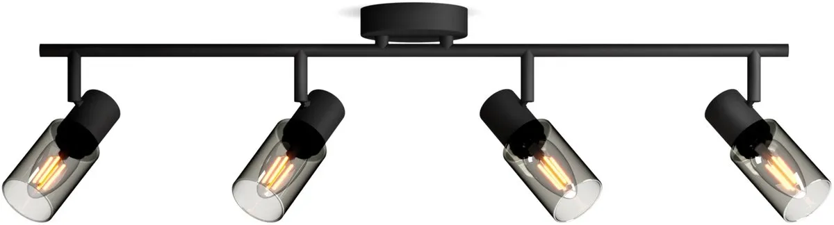 Philips Palms Spot Plafondspot 4x25W - Zwart