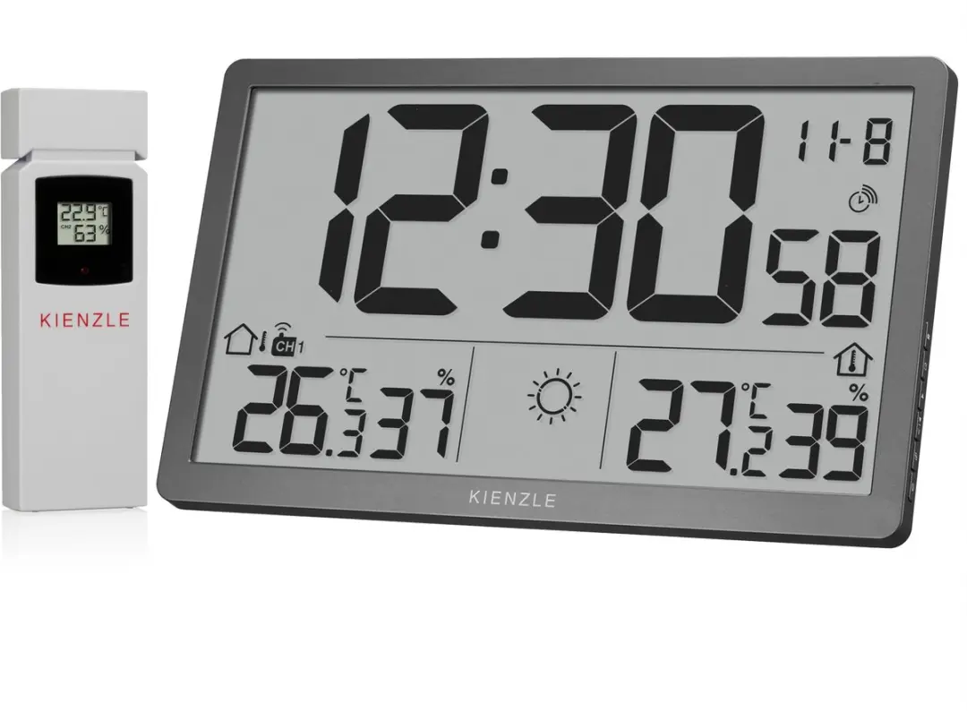 Bresser Kienzle Jumbo NEO LCD Wandklok met Weerstation