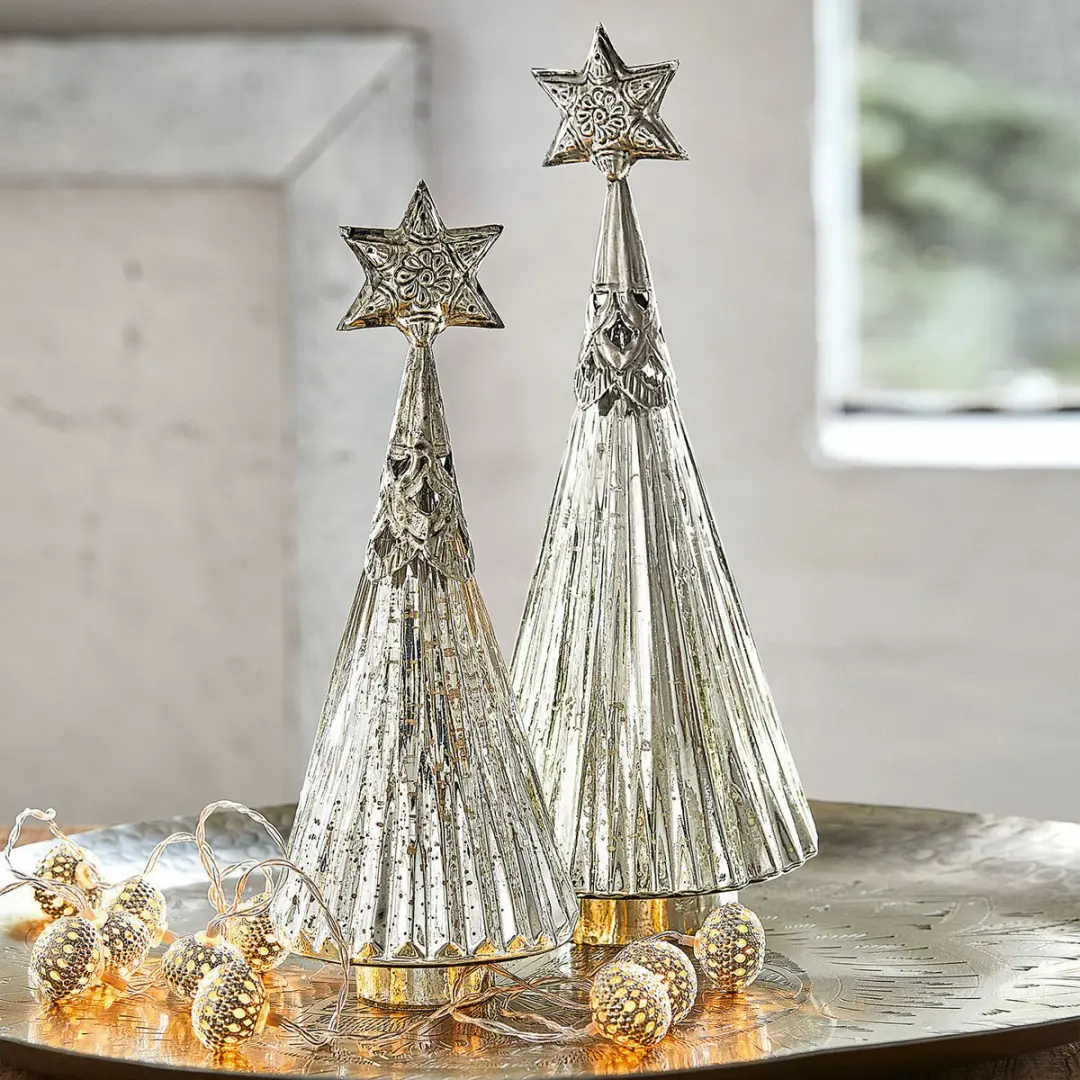 Loberon Lillemor Sierkerstboom 13cm - Zilverkleurig - afbeelding 2 van 3