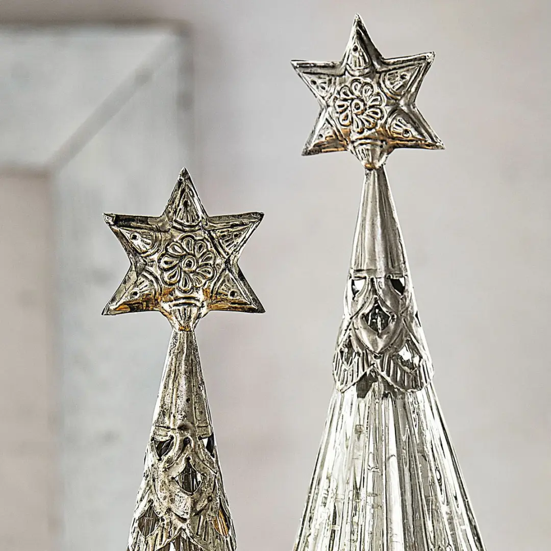 Loberon Lillemor Sierkerstboom 13cm - Zilverkleurig - afbeelding 3 van 3