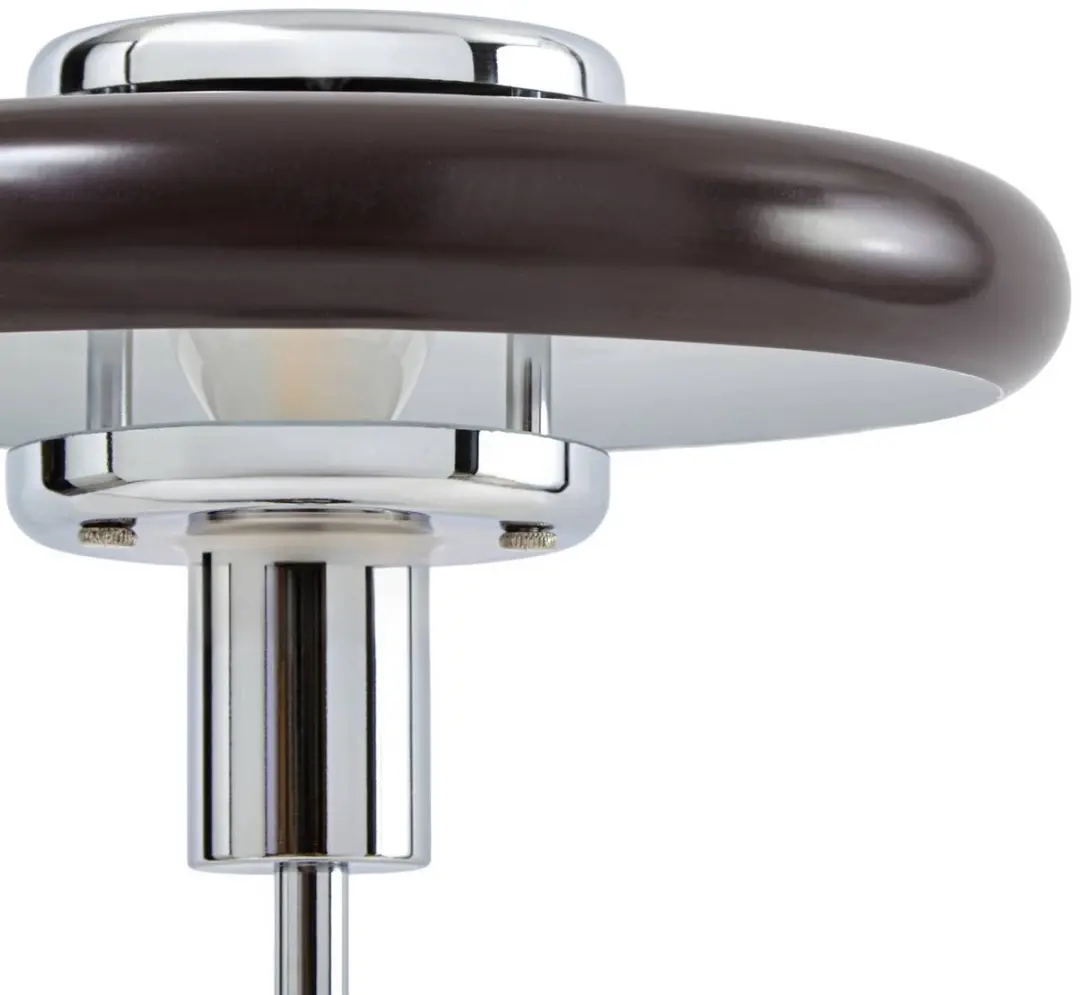 Lindby Tafellamp Glas Marmer 10W - 25cm - Bruin/Chroom