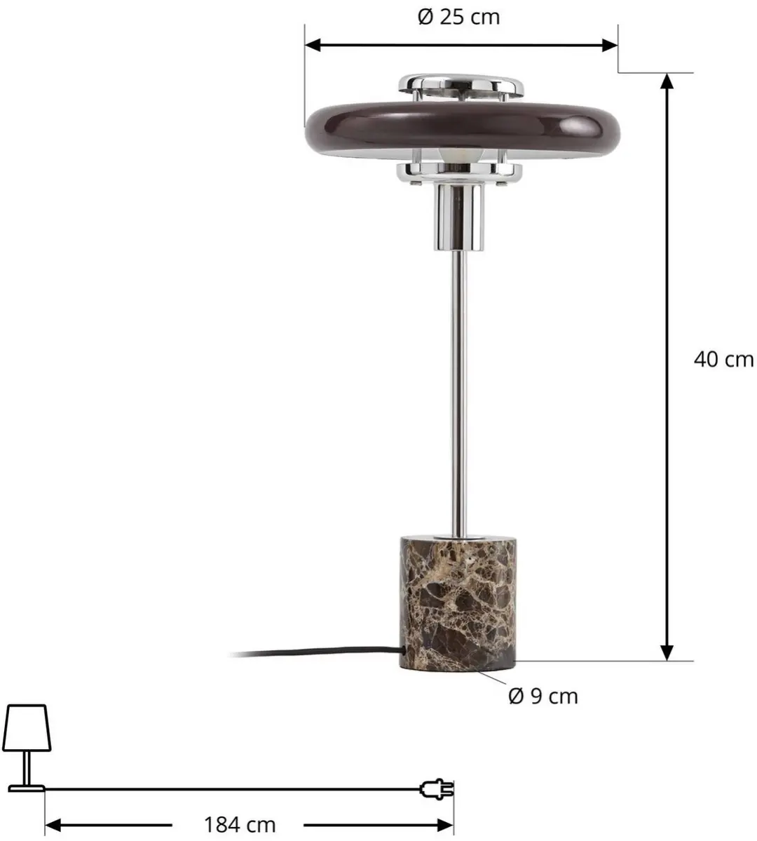 Lindby Tafellamp Glas Marmer 10W