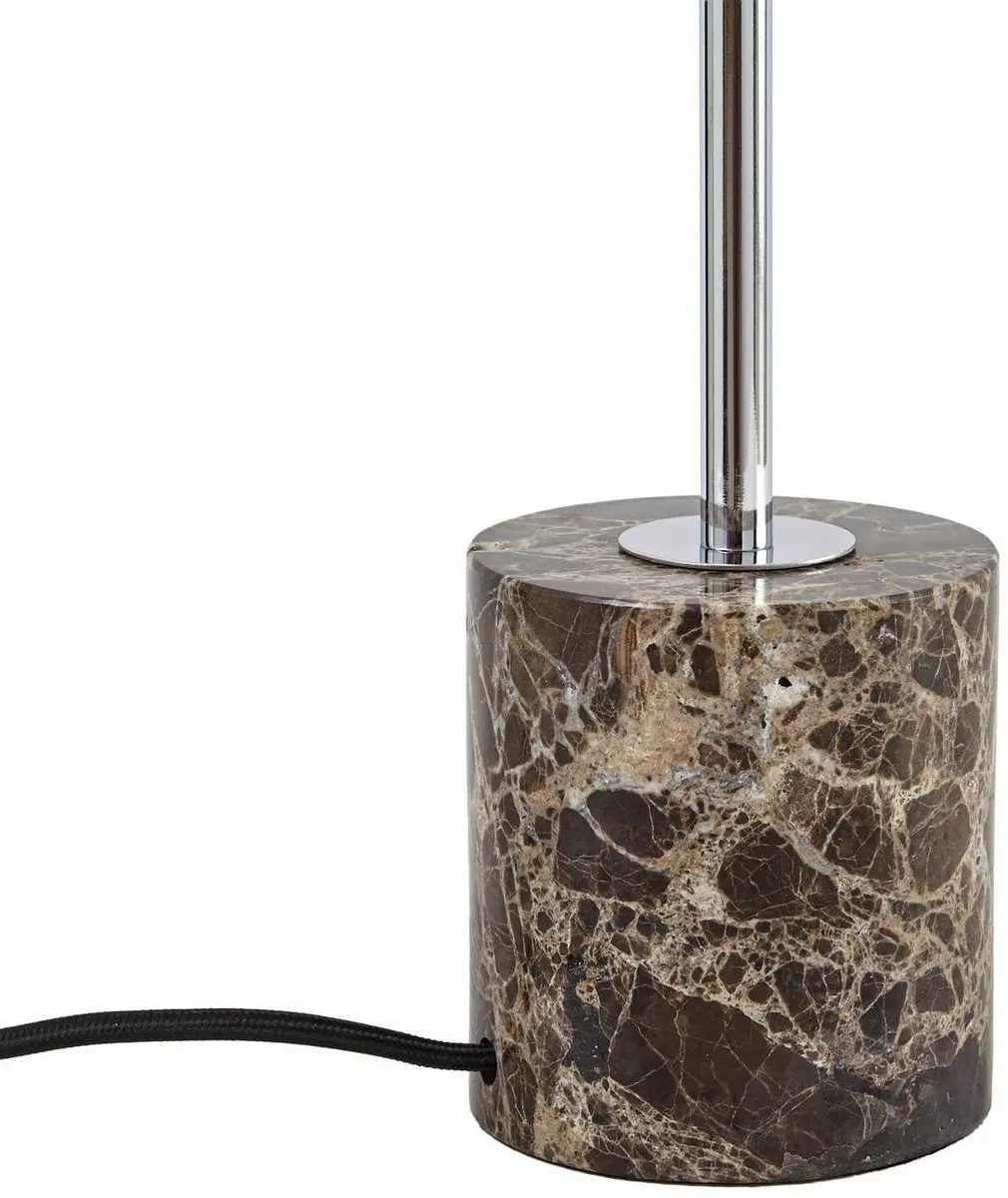 Lindby Tafellamp Glas Marmer 10W - 25cm - Bruin/Chroom