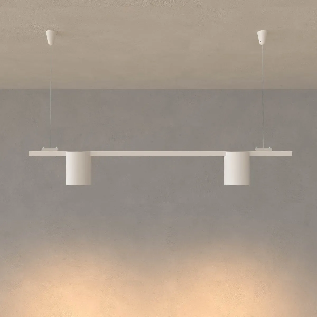 LEDVION Railsysteem Ophangset 2 Stuks - Wit - 2m Kabel