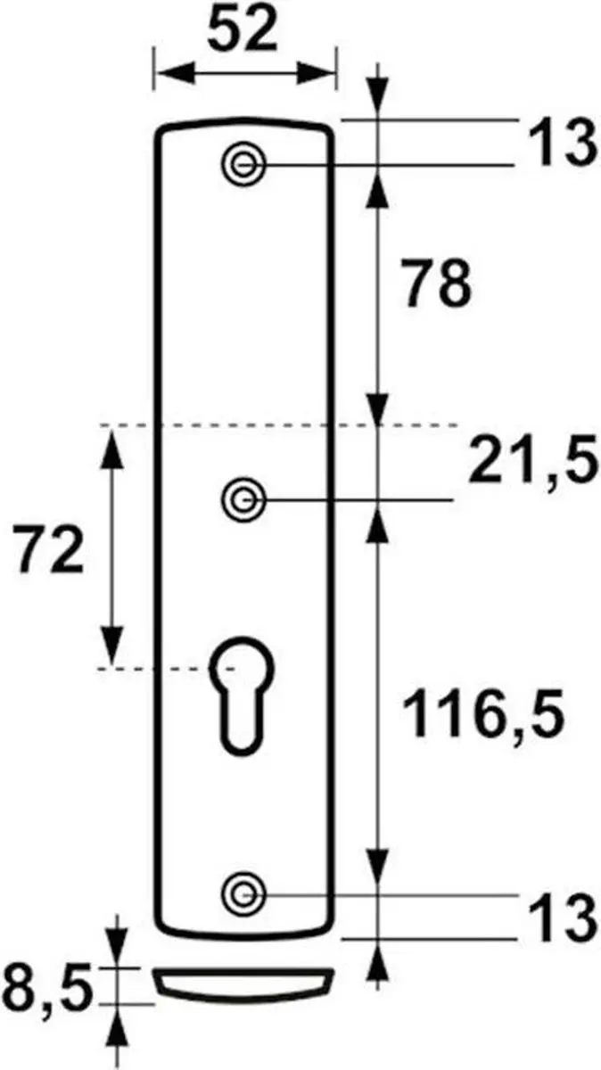 AXA 6661 Veiligheidsschild Curve Plus Buitendeur 72mm - Zilver - afbeelding 2 van 5