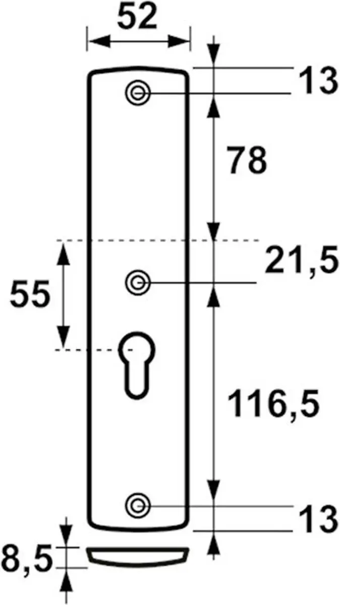 AXA 6661 Veiligheidsschild Curve Plus Buitendeur 55mm - Aluminium - afbeelding 3 van 5