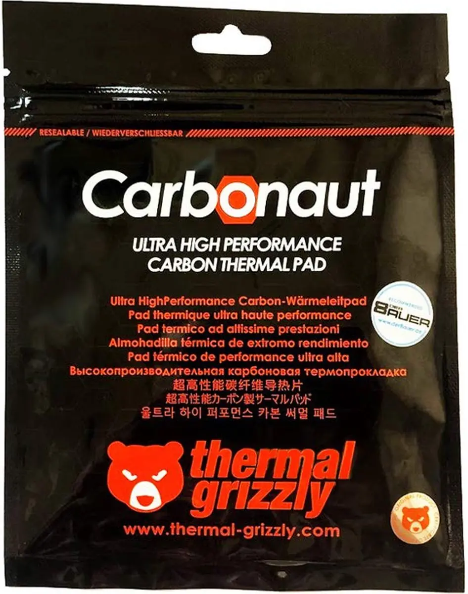 Thermal Grizzly Karbonaut PAD TG-CA-38x38x0,2MM-R - Zwart