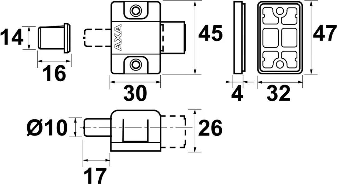 AXA Veiligheidsoplegslot 3011 - Wit - 50mm - afbeelding 2 van 6