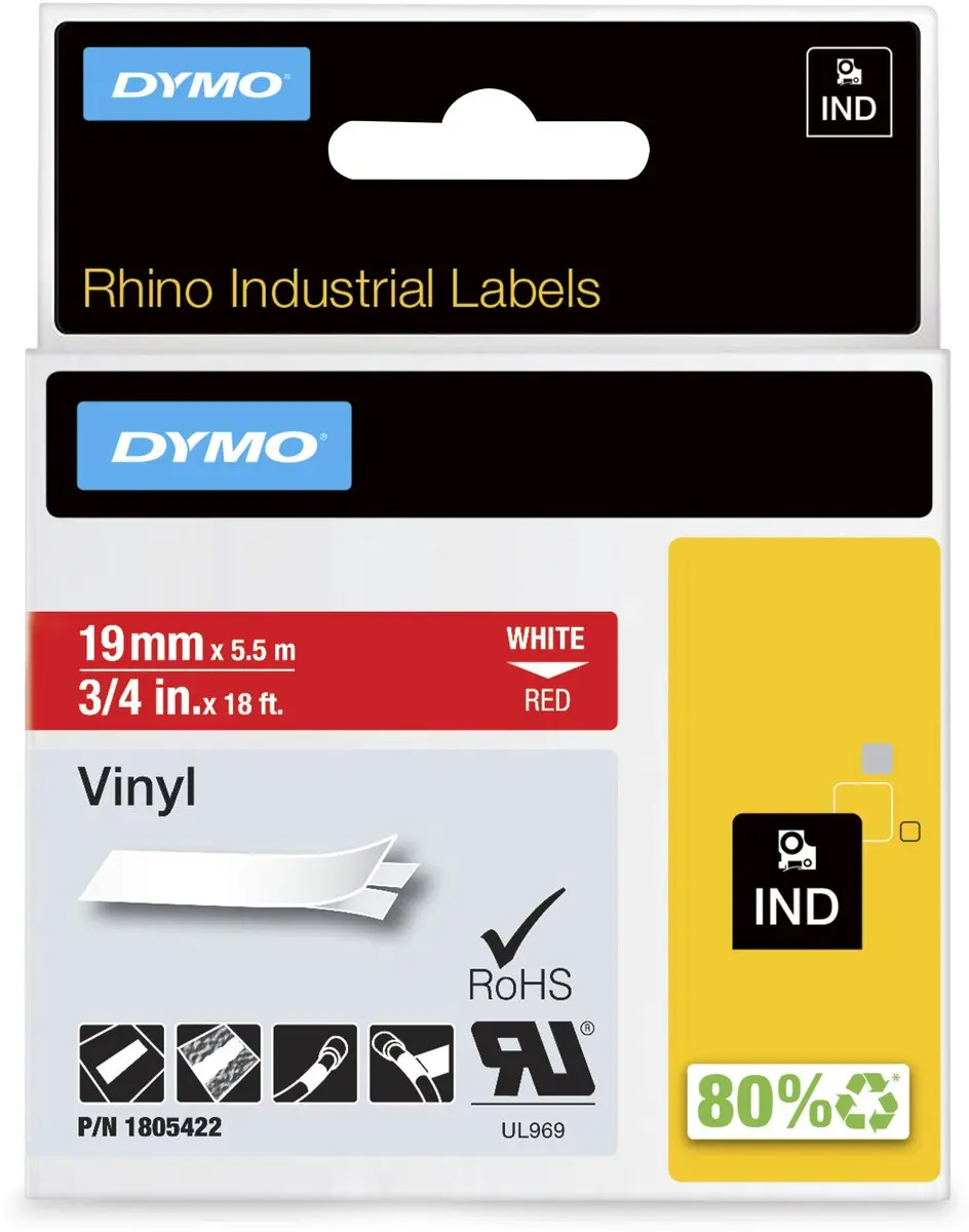 DYMO Rhino 1805422 Zelfklevende Labels 19mm x 5,5m