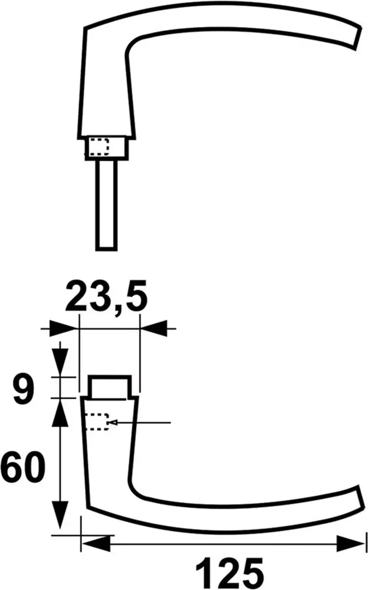 AXA 6164 Deurkruk Blokmodel - 38-54mm - Profielcilinder - Aluminium - afbeelding 2 van 5