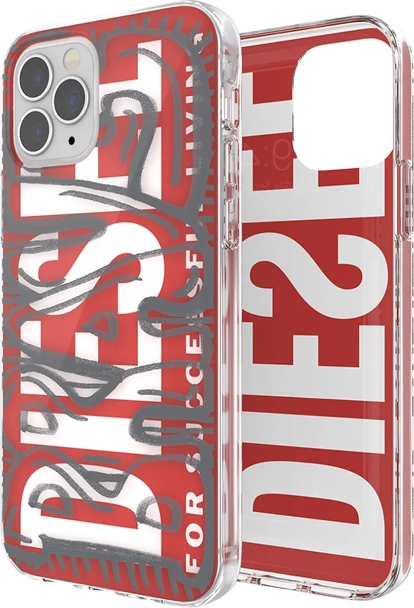 Diesel - Snap Case Clear iPhone 12 Pro Max 6.7 inch | Rood