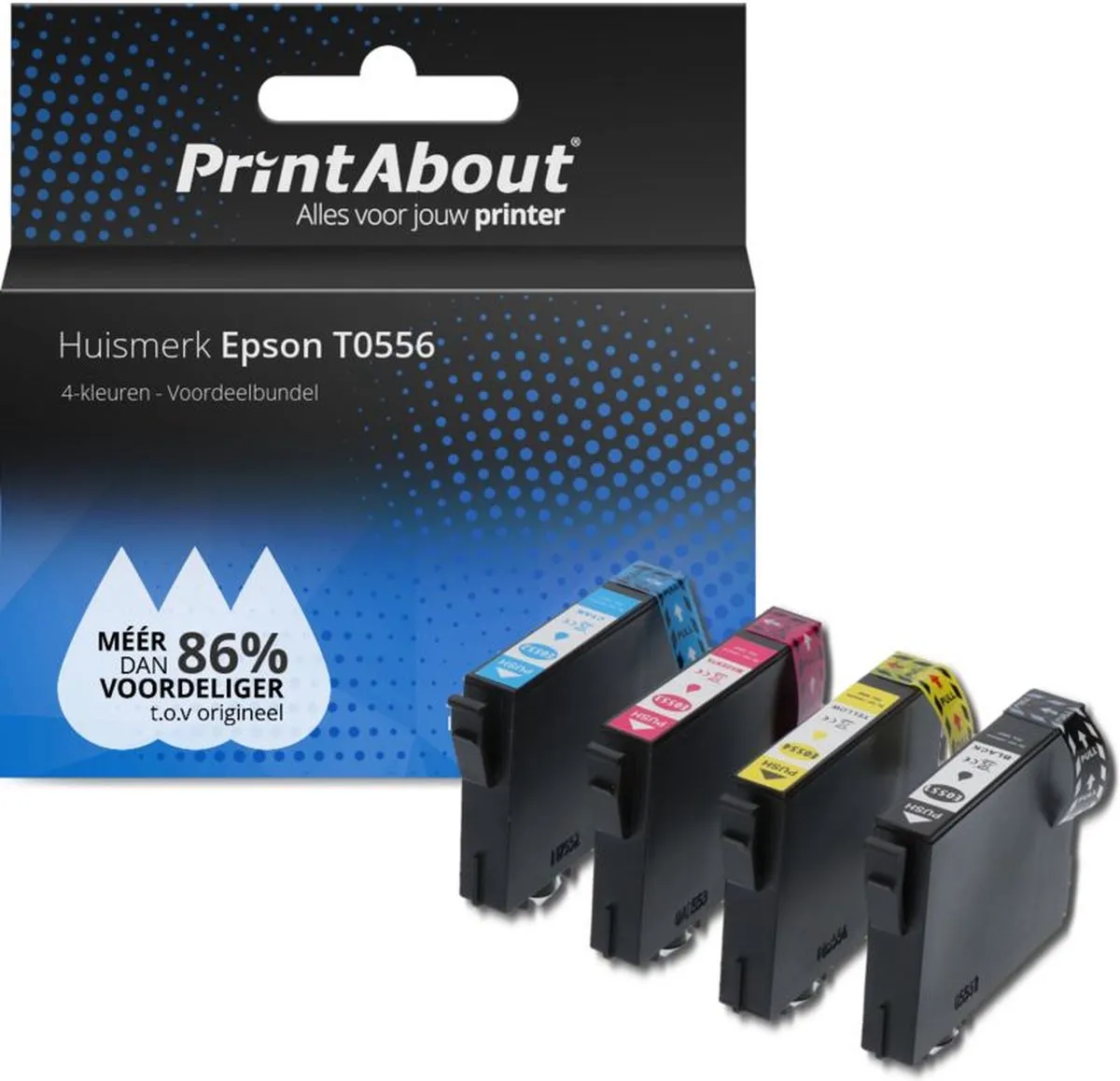 PrintAbout T0556-PA2 Inktcartridge 4 Kleuren