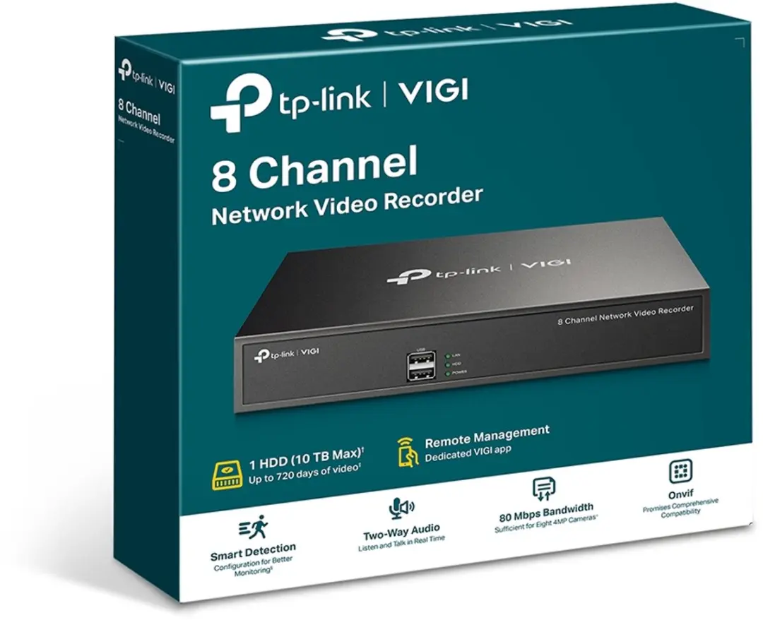 TP-Link VIGI NVR1008H NVR - 8 Kanalen - Zwart - afbeelding 2 van 6