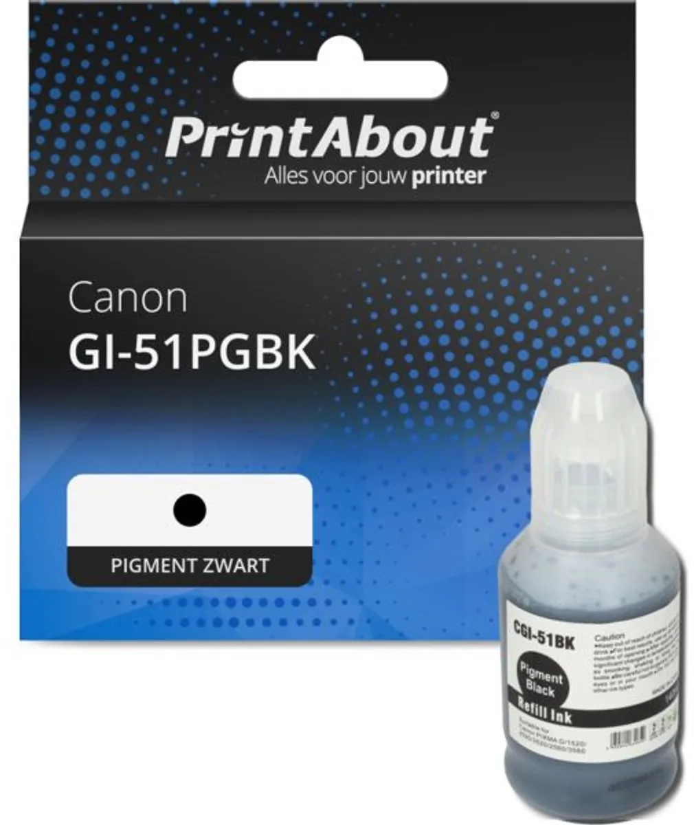 PrintAbout Canon GI-51PGBK Inktcartridge Zwart