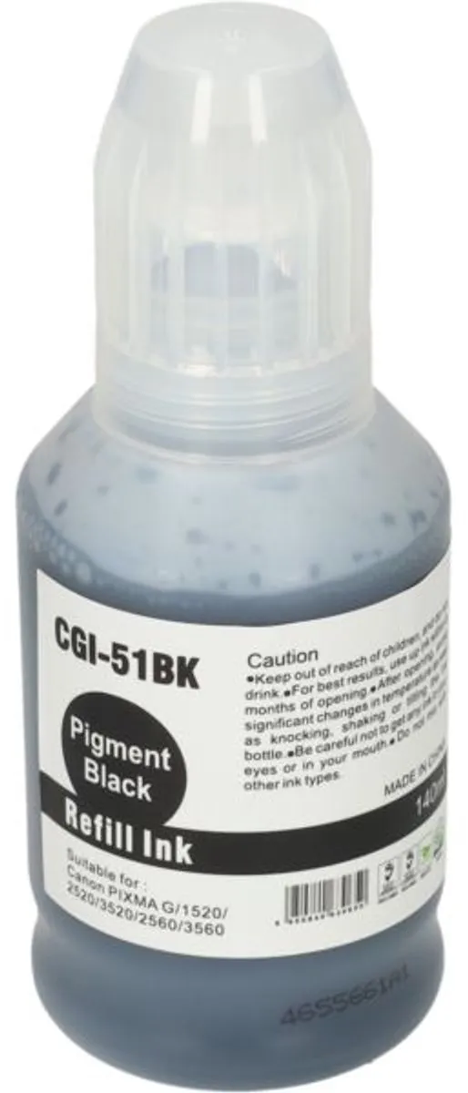 PrintAbout Canon GI-51PGBK Inktcartridge Zwart