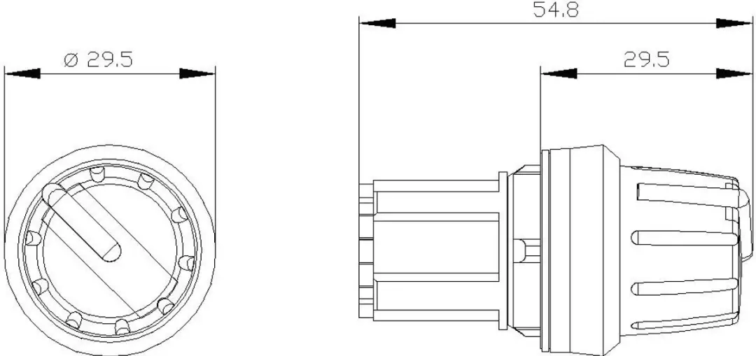 Siemens 3SU10002AS600AA0 Knevelschakelaar Knop Wit