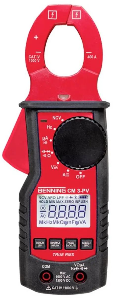 Benning CM 3-PV Stroomtang Multimeter Netvoeding
