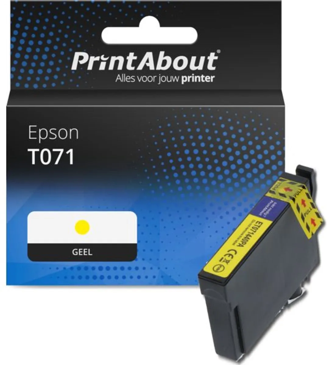 PrintAbout T071 C13T071440 Geel Inktcartridge - 13ml - o.a. Epson