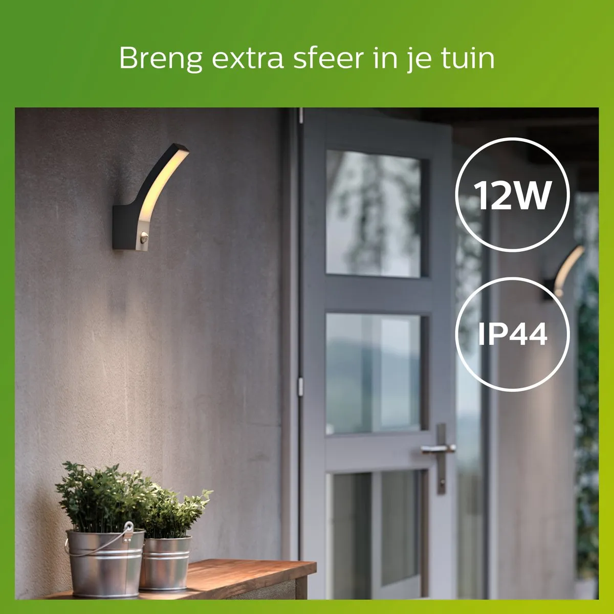 Philips Splay IR Wandlamp 12W 2700K Antraciet