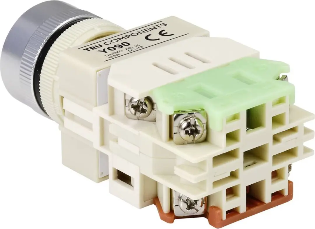 Tru Components TC-9219080 Druktoets 250V/AC 5A - Rood - Ø30mm