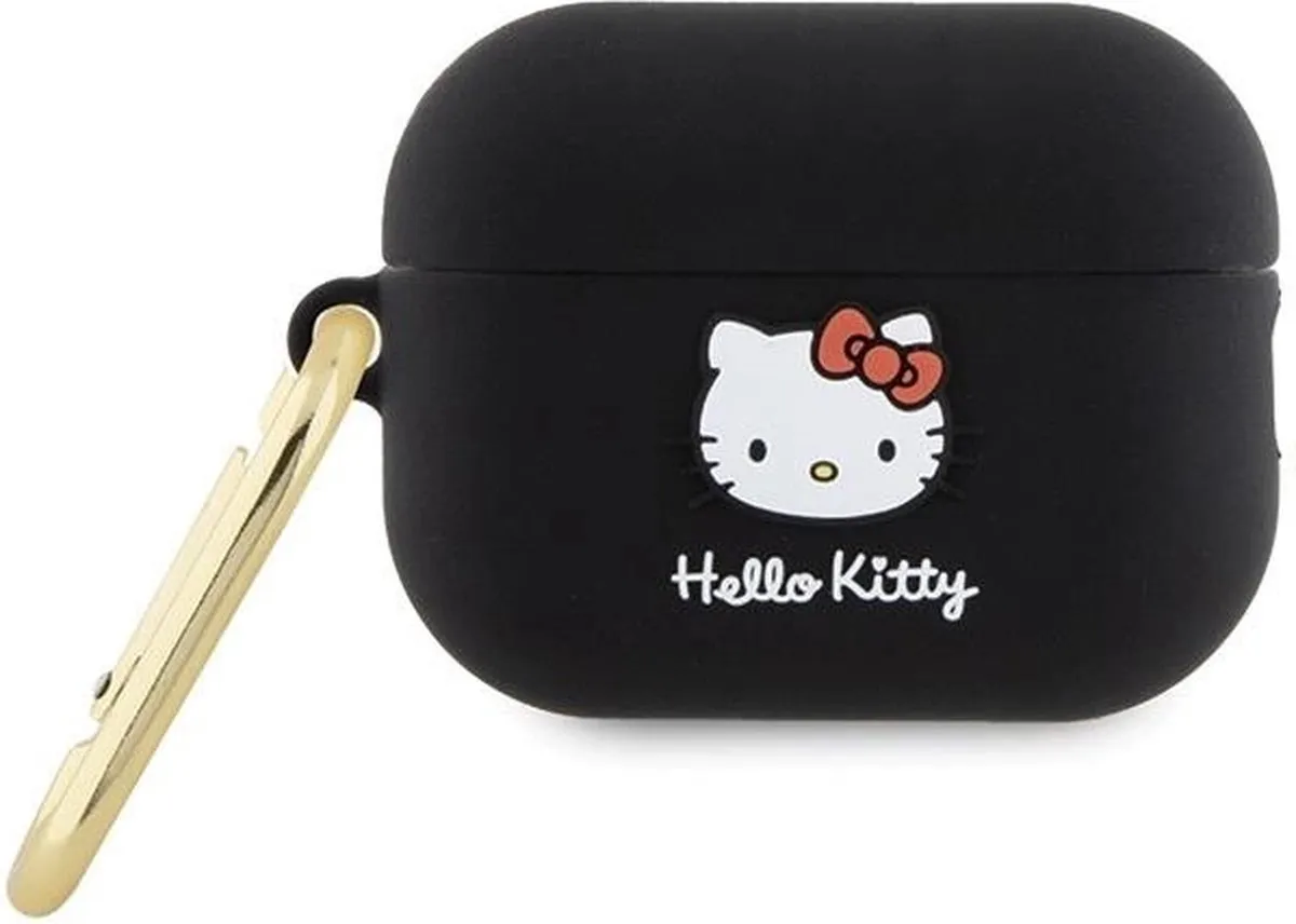 Hello Kitty Siliconen 3D Kitty-hoofdhoes AirPods Pro - Zwart