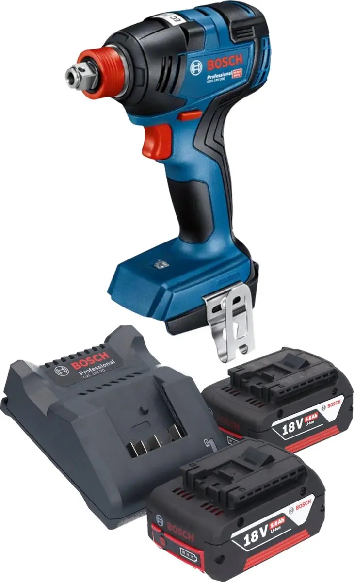 Bosch GDX 18V-200 Professionele accu-slagmoersleutel 18 V 200 Nm borstelloos + 2