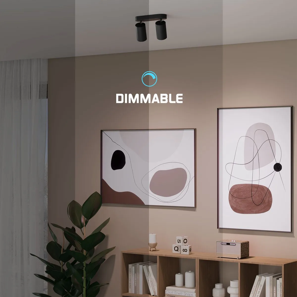 LEDVION LED Plafondspot 2x3W 4000K Zwart - Dimbaar - afbeelding 6 van 6