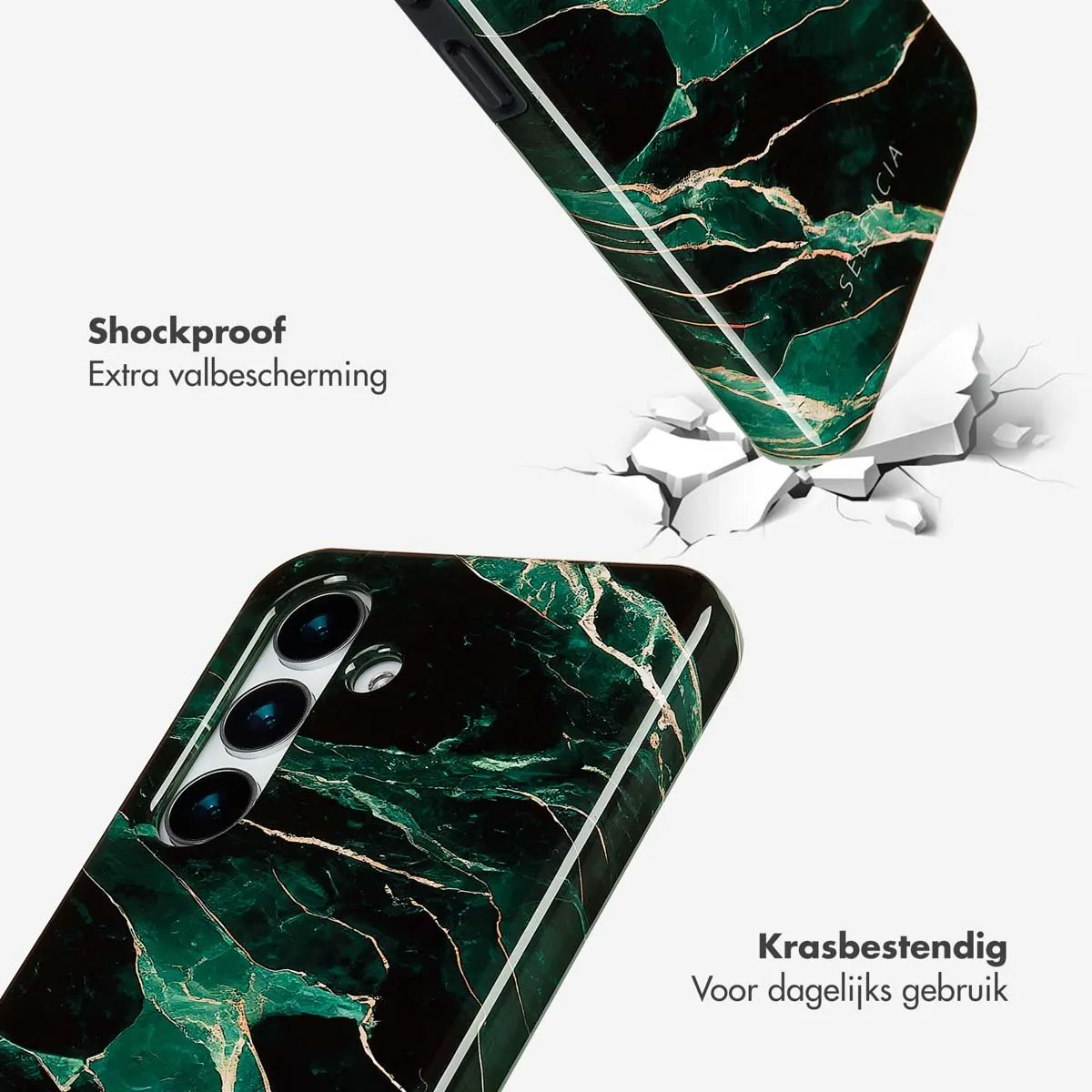 Selencia Hoesje Samsung Galaxy S25 Plus Chic Marble Quartz