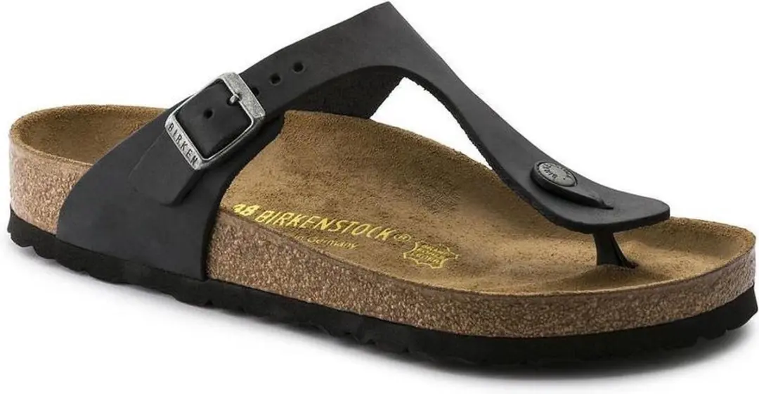 Birkenstock Slipper Gizeh 845251 Zwart Geolied Leer Normaal