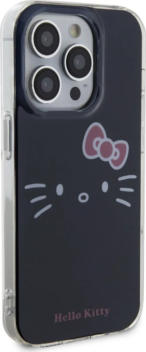 Hello Kitty iPhone 15 Pro TPU Hoesje - Kitty Face - Zwart
