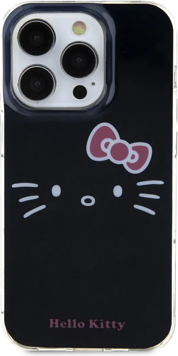 Hello Kitty iPhone 15 Pro TPU Hoesje - Kitty Face - Zwart
