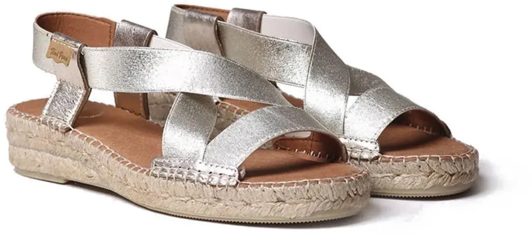 Metalen platte sandalen voor dames