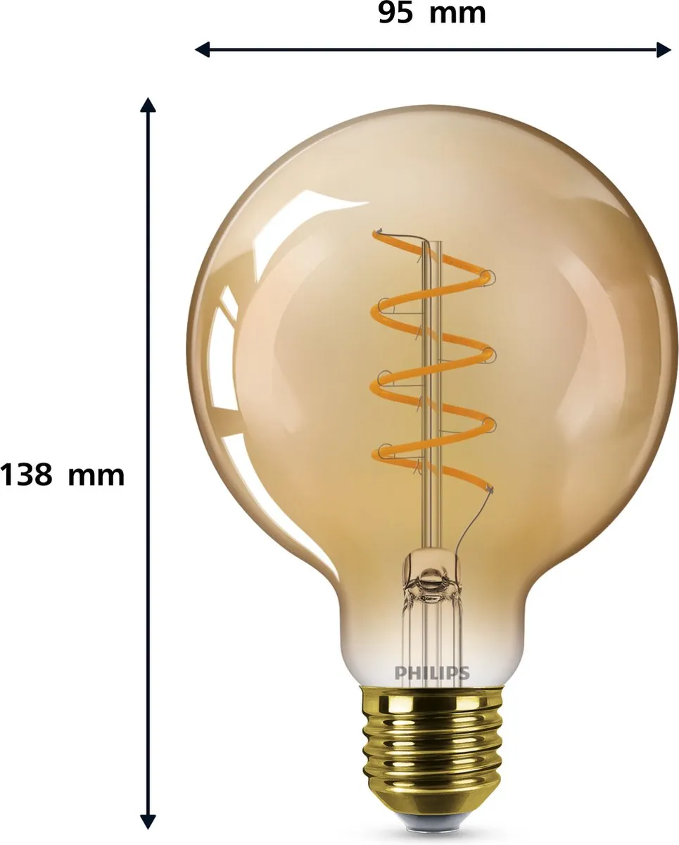 Philips LED Globe Spiraal Goud 5.5W E27 - 2200K