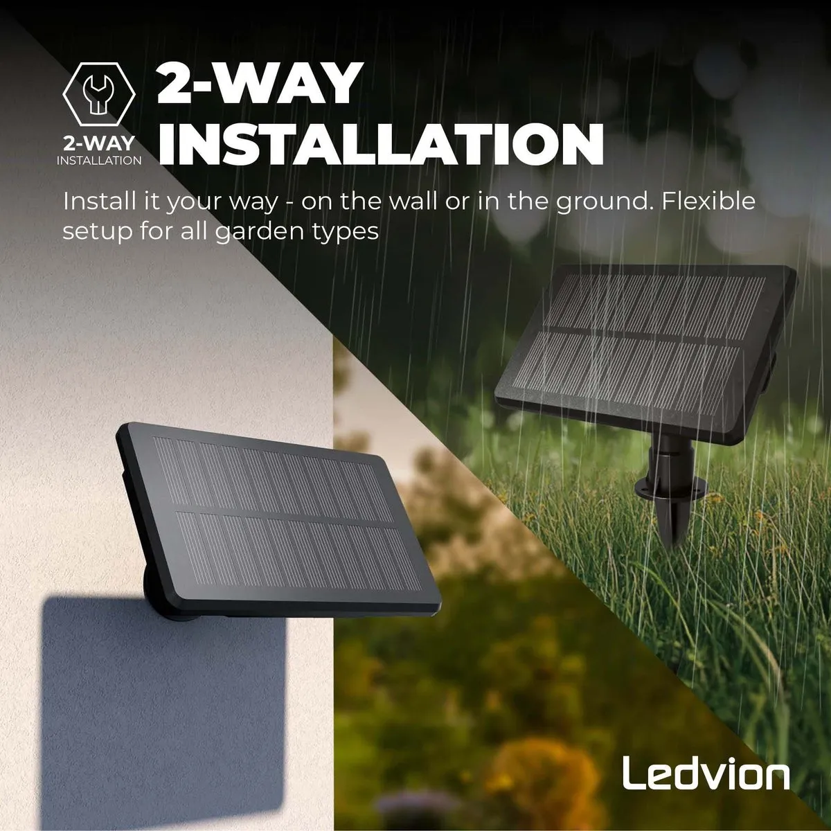 Ledvion Solar LED Paneel 30x30cm 1.5W - IP44