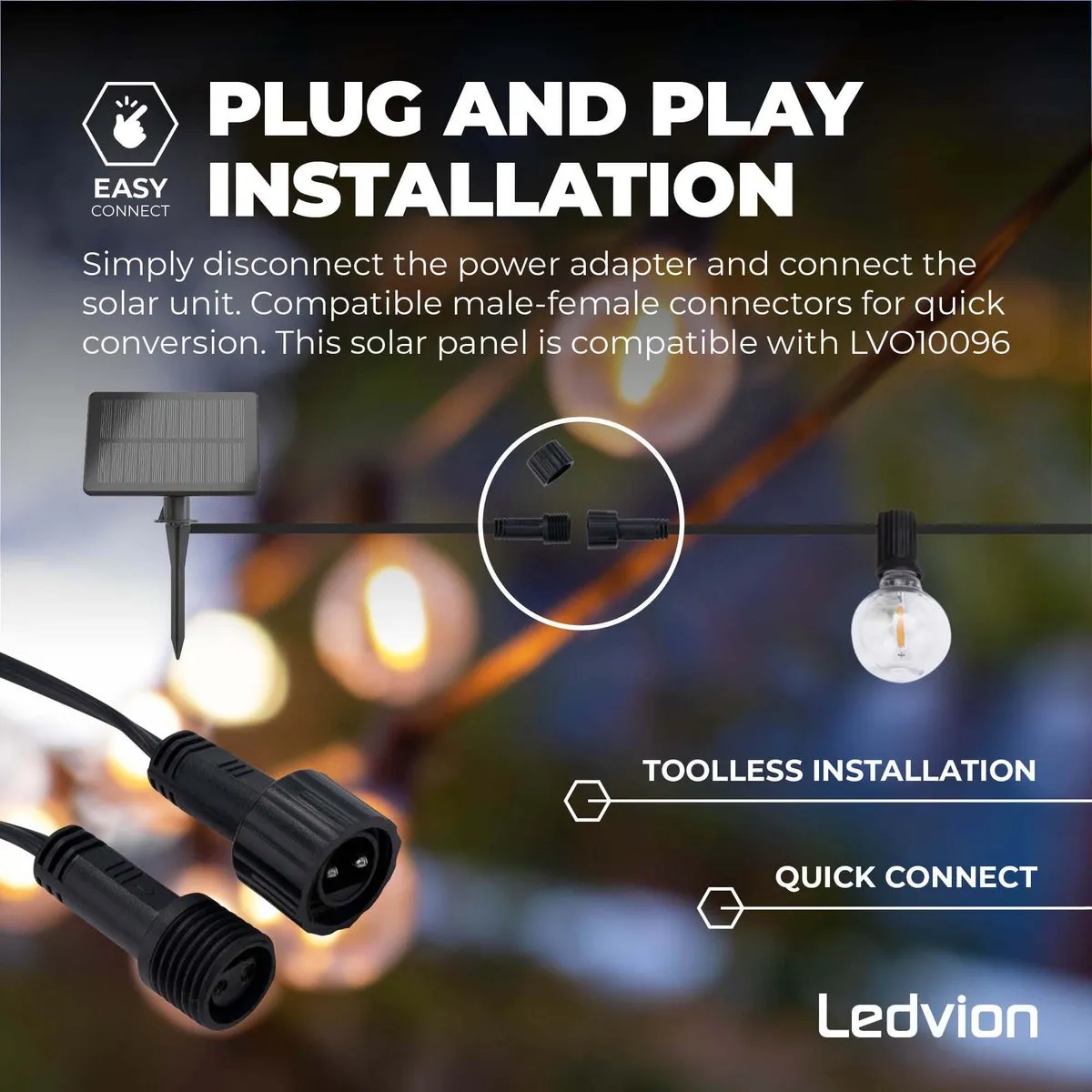 Ledvion Solar LED Paneel 30x30cm 1.5W - IP44