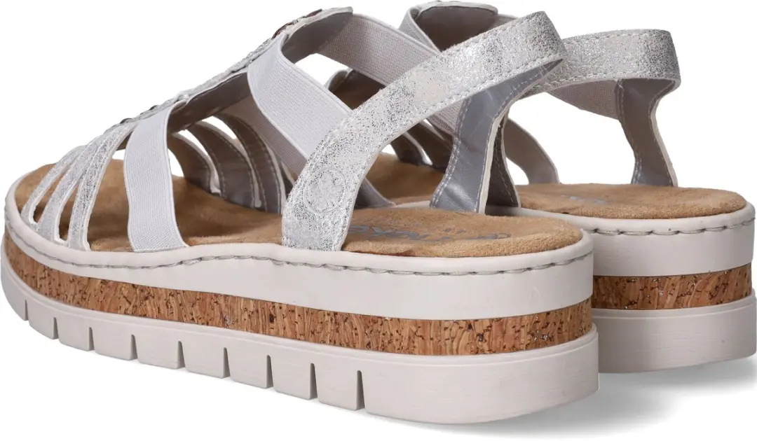 Rieker V4918 Dames Sandalen - Zilver - Maat 43 - afbeelding 6 van 6