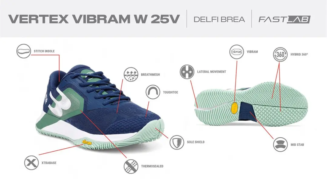 Bullpadel Vertex Vibram W 25V Dames Padelschoen Kleur: Wit,Maat: 42