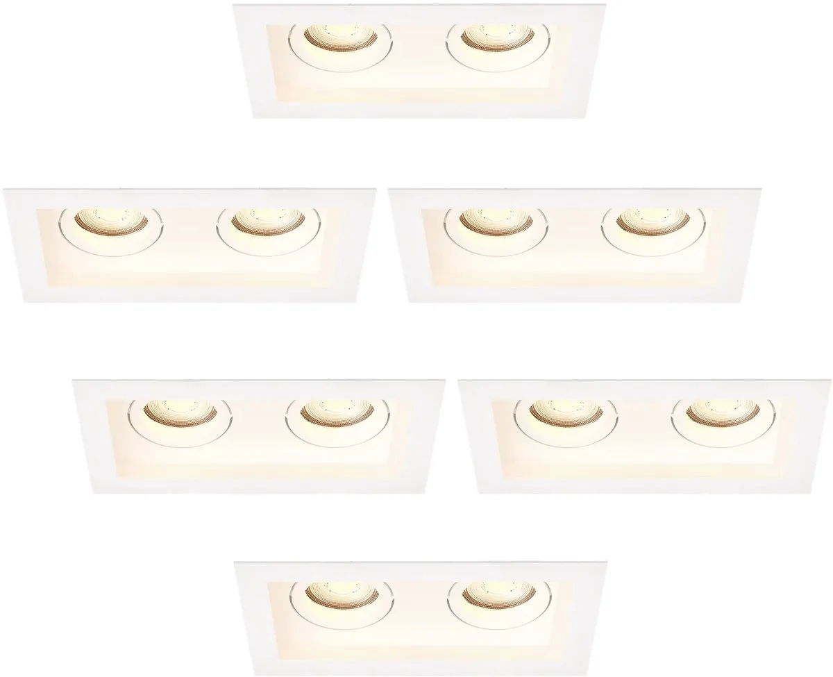 LEDVION 6x Inbouwspot Dubbel Rechthoek 185x100mm