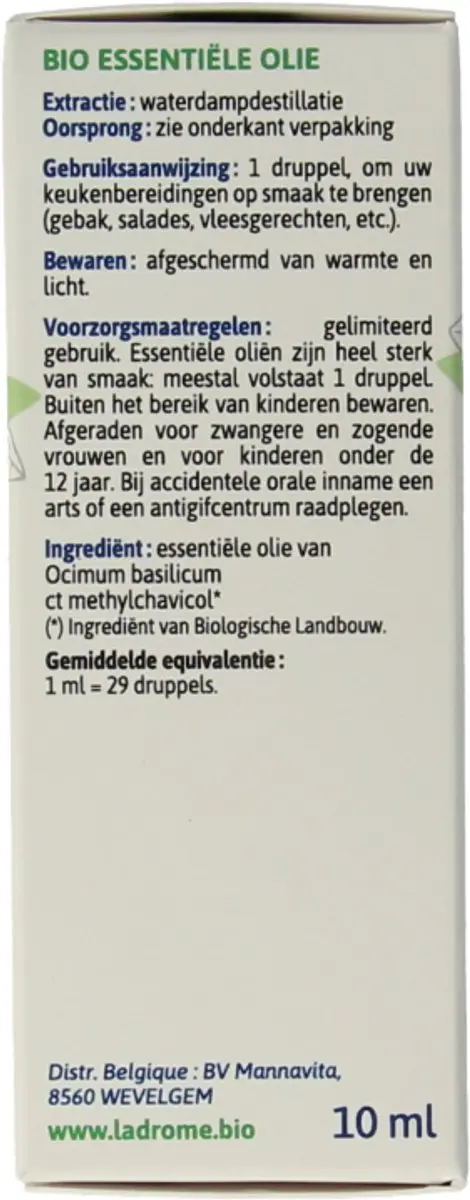 Ladrôme Basilicum Exotisch Etherische Olie Bio 10ml