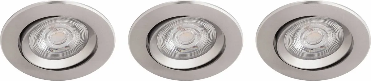 Philips Sparkle Inbouwspot 3-lichts - 8,5cm - Nikkel