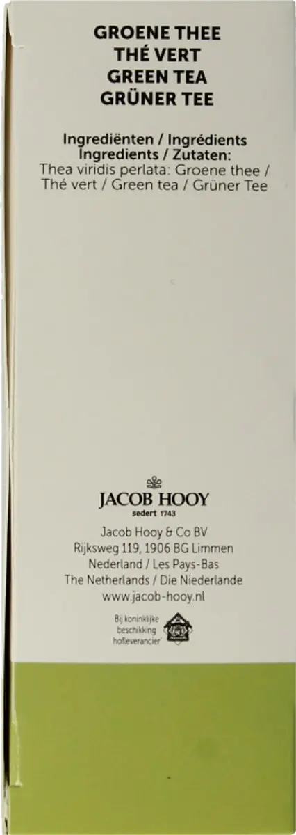 Jacob Hooy Groene Thee JPTHEE35212 - 20 Zakjes
