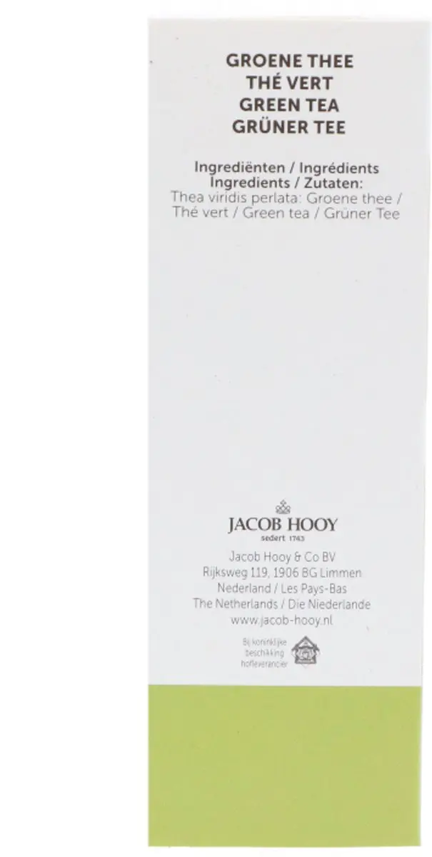 Jacob Hooy Groene Thee JPTHEE35212 - 20 Zakjes