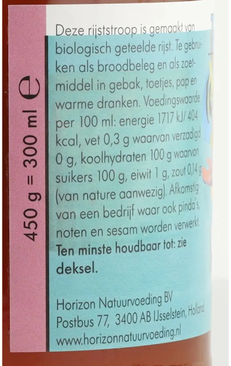 Horizon Rijststroop Bio 450g