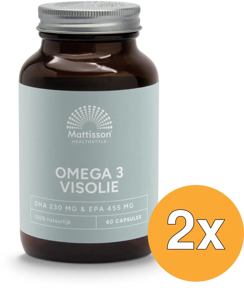 2x Mattisson Omega 3 Visolie 1000mg DHA 230 mg & EPA 455 mg (60 tabletten)